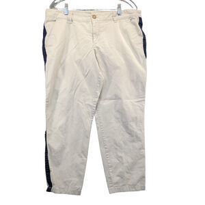 Khakis by GAP Women's Vintage Rolled Crop Pants Beige 14R Flat Front Pockets